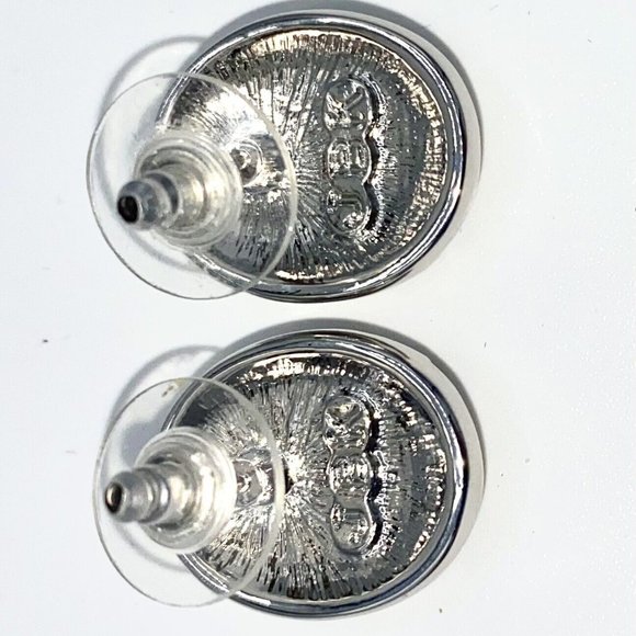 Camrose & Kross NIB Jacqueline Kennedy JBK Art Deco Crystal & Silver Earrings - Picture 5 of 6